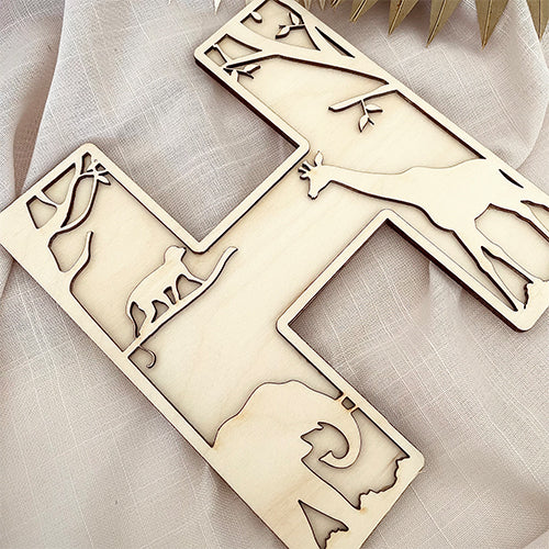 Safari wooden letter