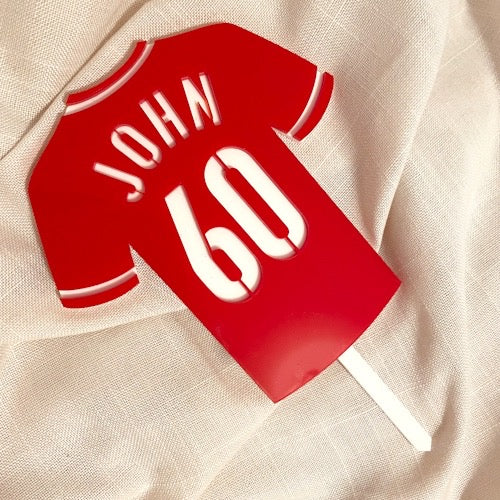 Football Shirt personalised Acrylic Double layer cake topper