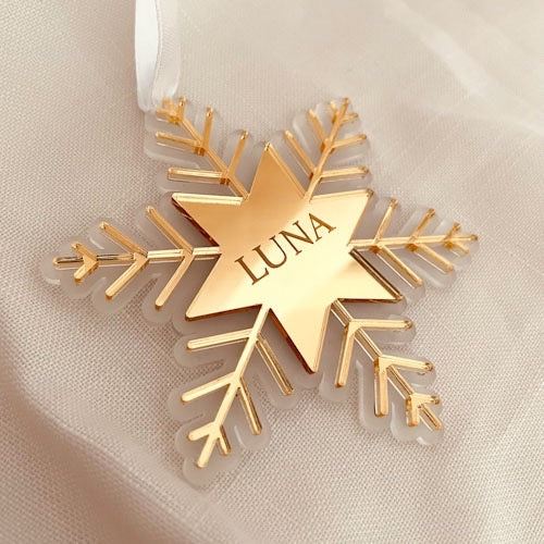 Personalised Christmas tree snowflake ornament
