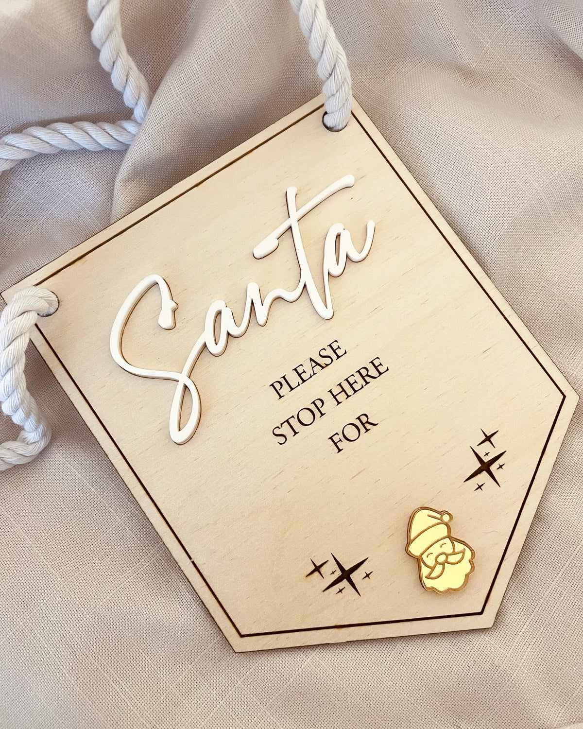 Personalised Santa stop here sign