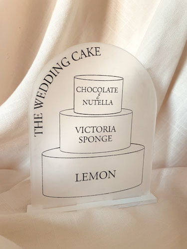 Cake tier sign