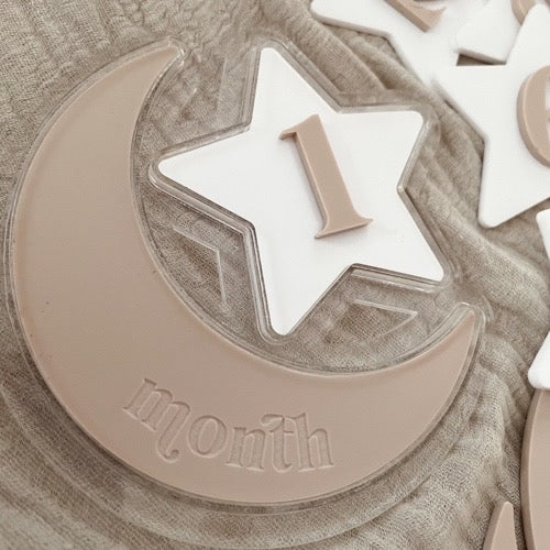 Moon & Star Baby Milestone Set