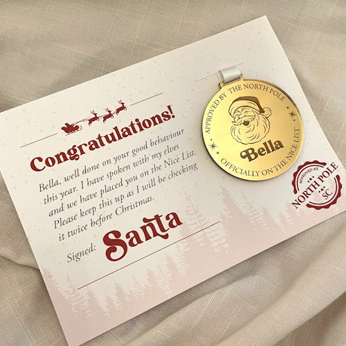 Nice Medal and Letter from Santa