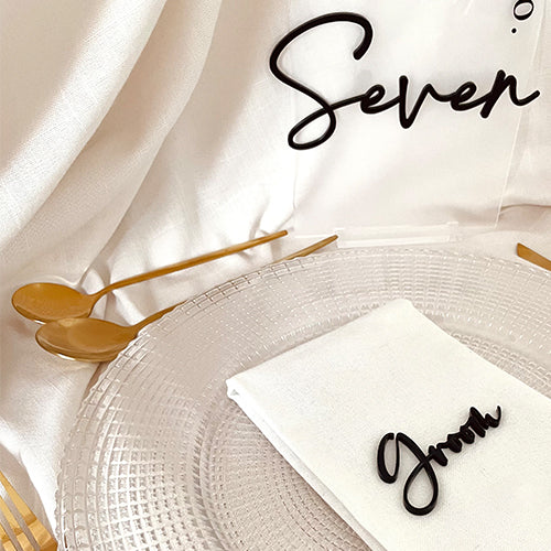 Acrylic name place setting