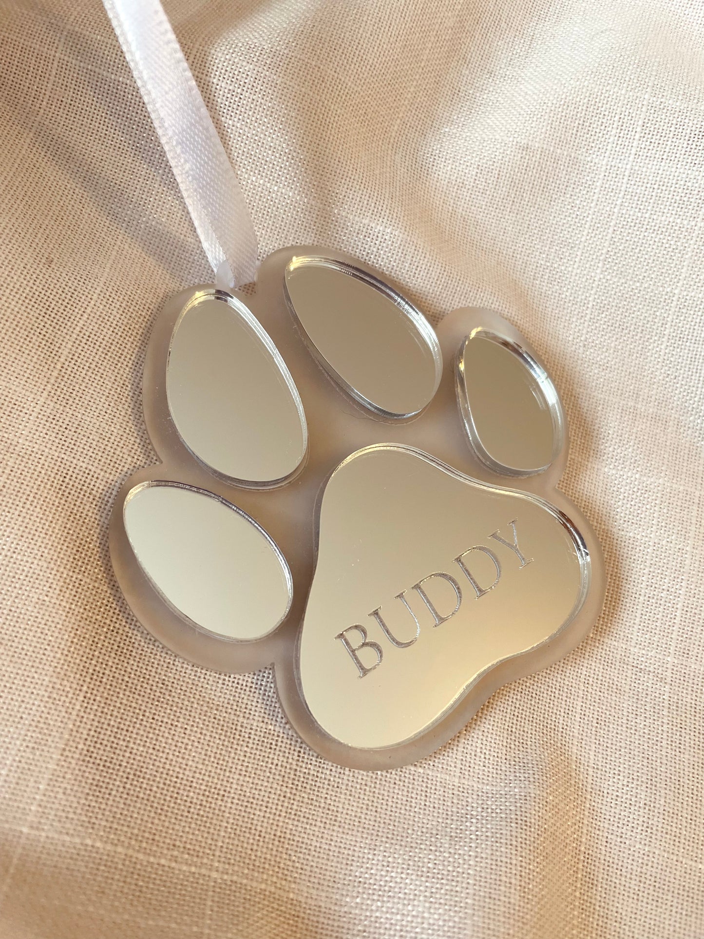 Personalised Paw print Tree Ornament
