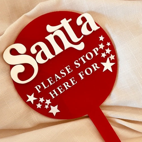 Outdoor Personalised Santa stop here sign