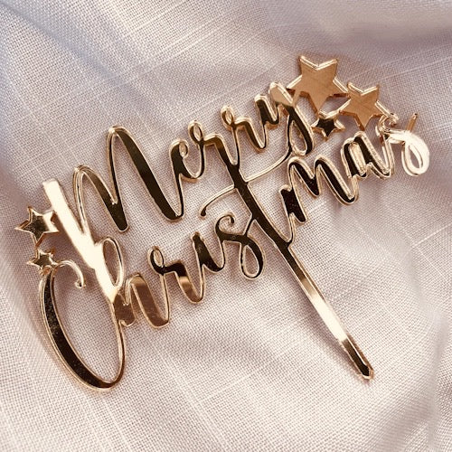Merry Christmas cake topper