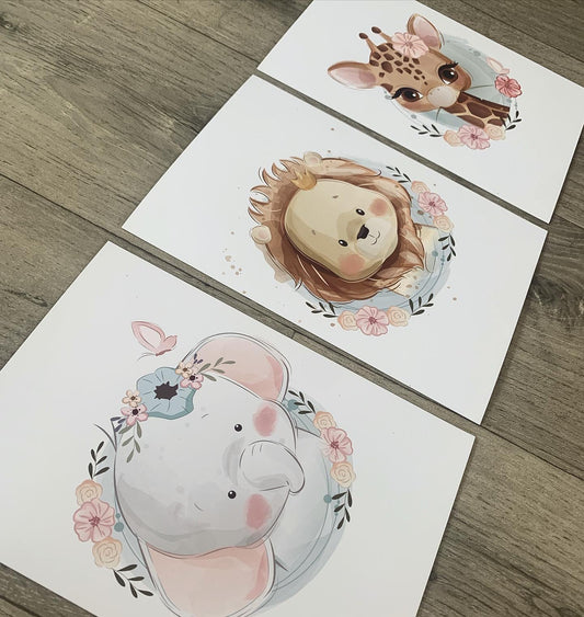 Nursery jungle baby prints