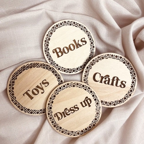 Personlised Rattan Storage Labels